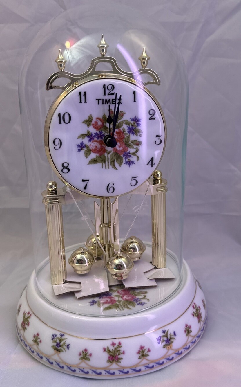 Vintage Timex Country Rose Anniversary Clock NIB VTG New Original Packing